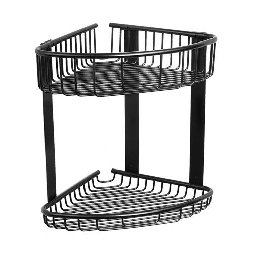 Dvojitá polička rohová, nerez, povrch černý matný
(SLZD 29N)