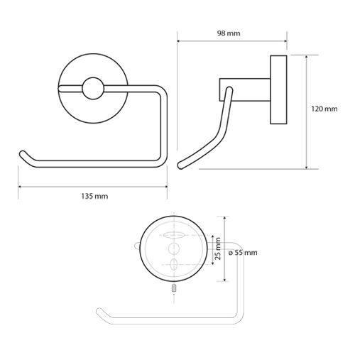 Držák toaletního papíru bez krytu, NEO