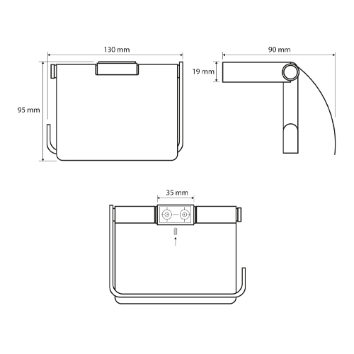 Držák toaletního papíru s krytem, NERO