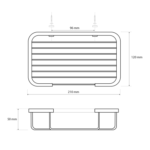 Polička do sprchy 210 mm, CYTRO