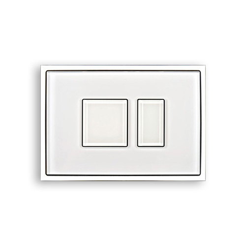 Tlačítko ovládací VIGOUR AI pro WC, sklo/sklo, bílá/bílá