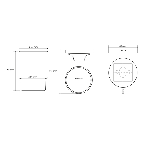Držák sklenice, chrom, RETRO 1