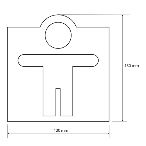 Ikona WC pánské, nerez mat