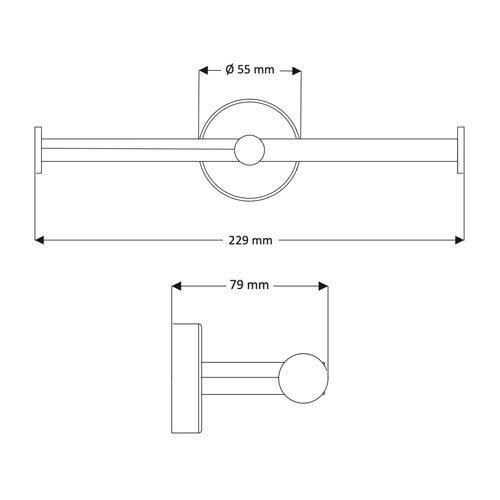 Dvojitý držák toaletního papíru, nerez, povrch černý matný
(SLZD 21N)