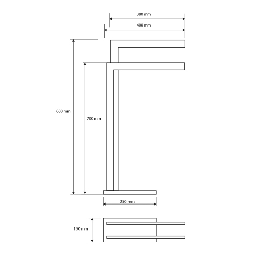 Stojan s držákem ručníků, dvojitý, BETA