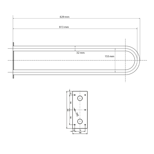 Madlo pevné invalidní nerez d.834 mm#
