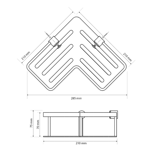 Polička do sprchy, 285x75x210, CYTRO