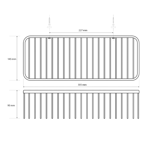 Polička do sprchy vysoká 300 mm, CYTRO