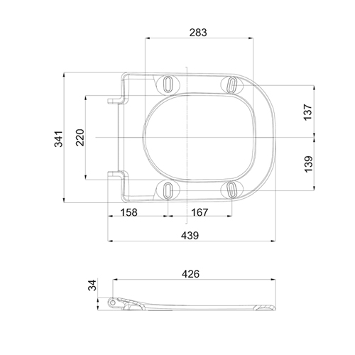 Sedátko klozetové, kovové klouby, automatické sklápění, TRAFFIC