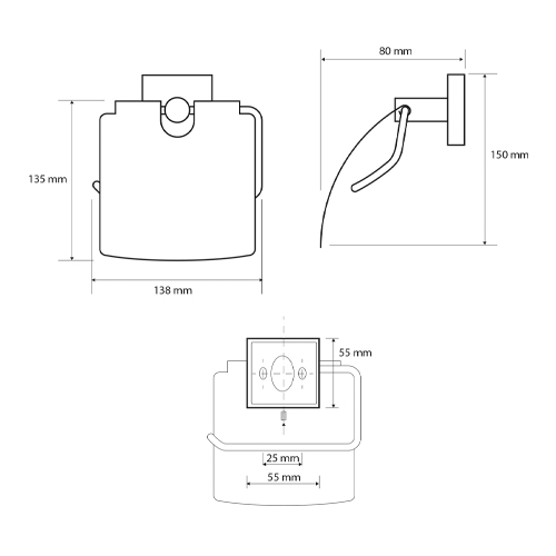 Držák toaletního papíru s krytem, BETA