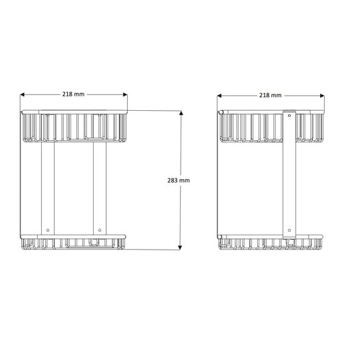 Dvojitá polička rohová, nerez, povrch černý matný
(SLZD 29N)