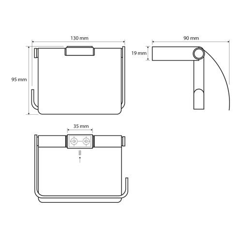 Držák toaletního papíru s krytem, VIA