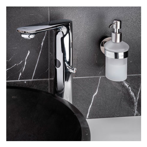 Dávkovač tekutého mýdla, nerez/sklo, povrch lesklý
(SLZD 14)