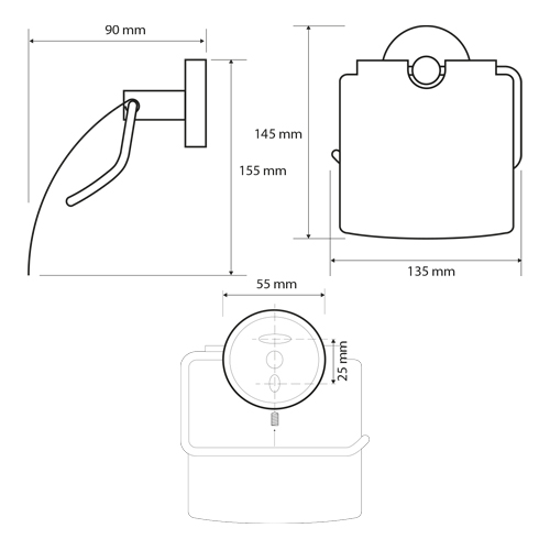 Držák toaletního papíru s krytem, NEO