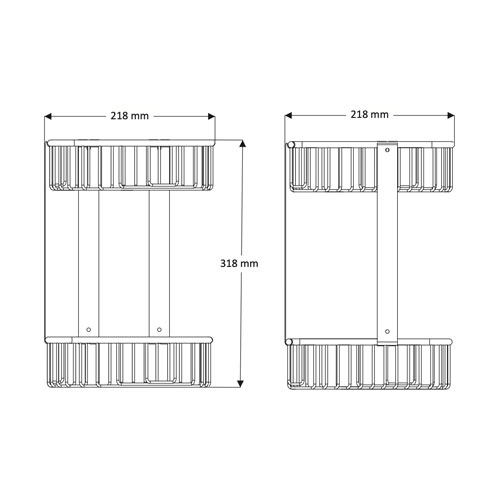 Dvojitá polička rohová, nerez, povrch lesklý
(SLZD 28)