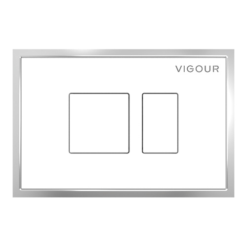 Tlačítko ovládací VIGOUR AI pro WC, plast/plast, bílá/bílá