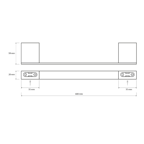 Držák ručníků 565 mm, NERO