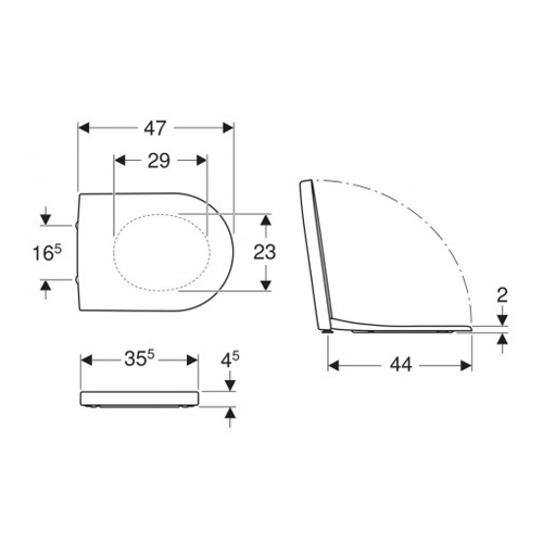 Sedátko klozetové, tvrdé, z Duroplastu, klouby kovové, pozvolné sklápění, ICON, ICON XS