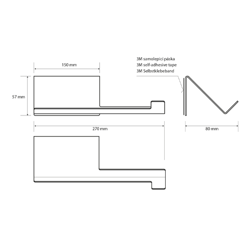 Držák toaletního papíru s poličkou, NIVA