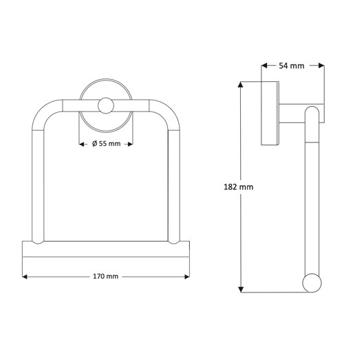 Držák ručníků, nerez, povrch černý matný
(SLZD 06N)
