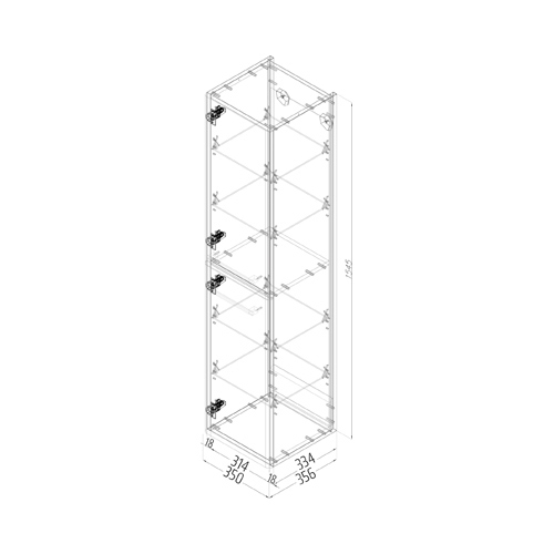 Skříňka vysoká L/P, bílá, DERBY