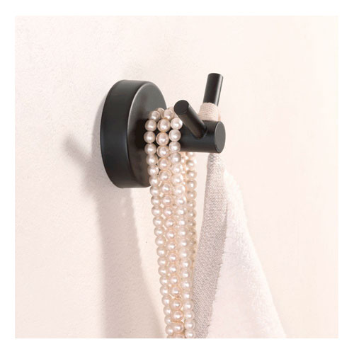 Dvojitý háček na ručníky, nerez, povrch černý matný
(SLZD 01N)