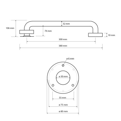Madlo 300 mm, brus, HELP