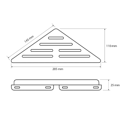 Polička plochá malá, nerez lesk, CYTRO