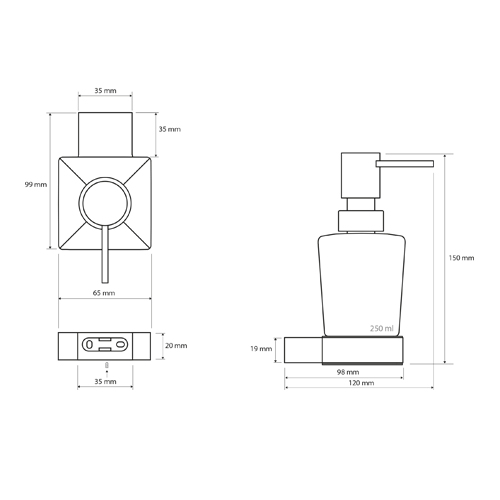 Dávkovač tekutého mýdla, VIA