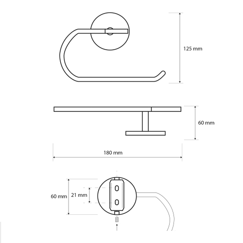 Držák toaletního papíru bez krytu, ALFA
