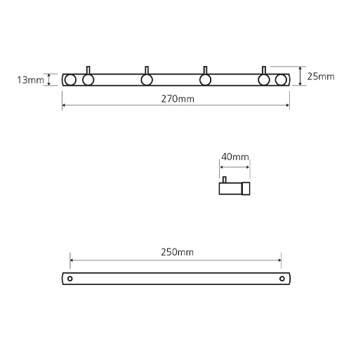 Čtyřháček 270 x 25 x 40 mm, OMEGA