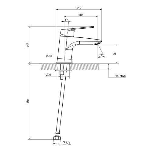 Baterie stojánková na jednu vodu bez otvírání odpadu, chrom, TRINNITY NEW