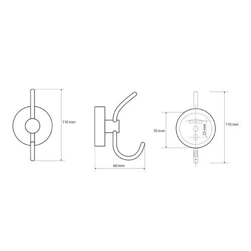 Věšák 55x110x60 mm, OMEGA