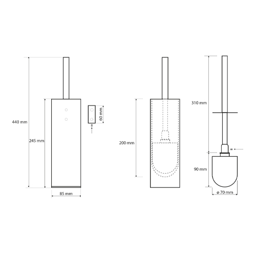 Štětka klozetová na postavení, PLAZA/VIA/BETA