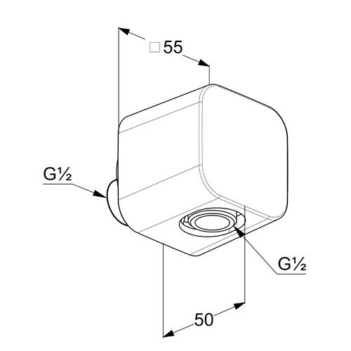 Kolínko připojovací DN15, chrom, A-QA