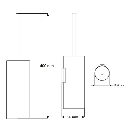 WC kartáč, nerez, povrch černý matný
(SLZD 31N)