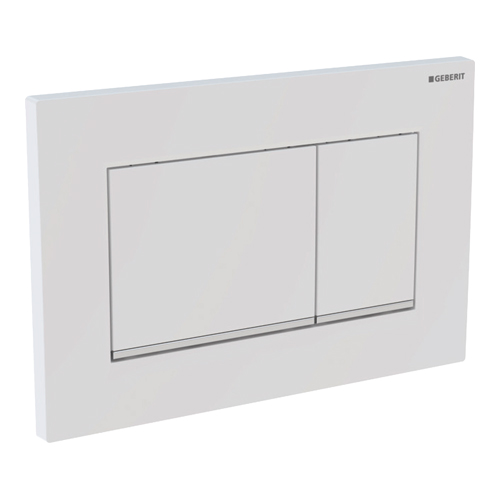 Tlačítko ovládací, bílá, pochromovaná lesklá, bílá, pro dvě množství vody, Sigma30