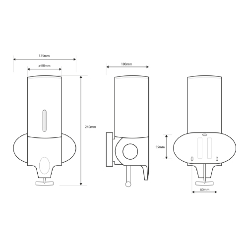Dávkovač tekutého mýdla, 500 ml, plast