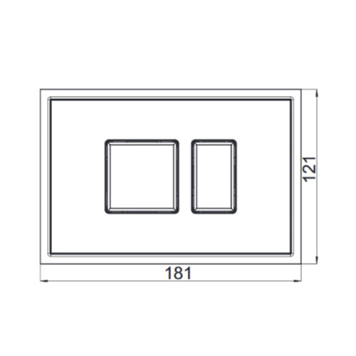 Tlačítko ovládací VIGOUR AI pro WC, sklo/sklo, stříbrná