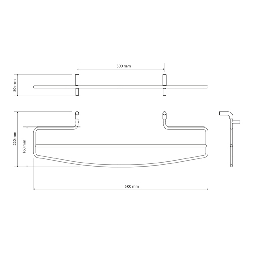 Držák ručníků na otopné těleso, bílý, RAWELL