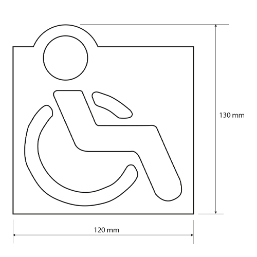 Ikona WC vozíčkář, nerez mat