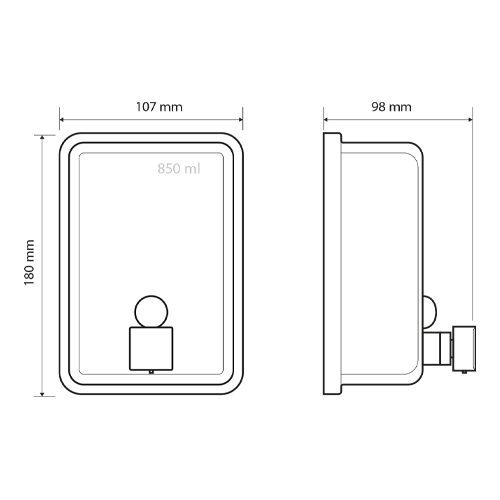 Dávkovač mýdla 850 ml; matt