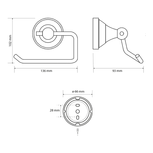 Držák toaletního papíru bez krytu, KERA