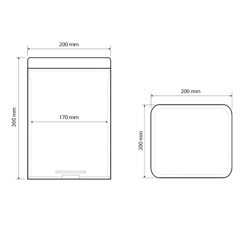 Koš odpadkový 6 l, hranatý, nerez lesk