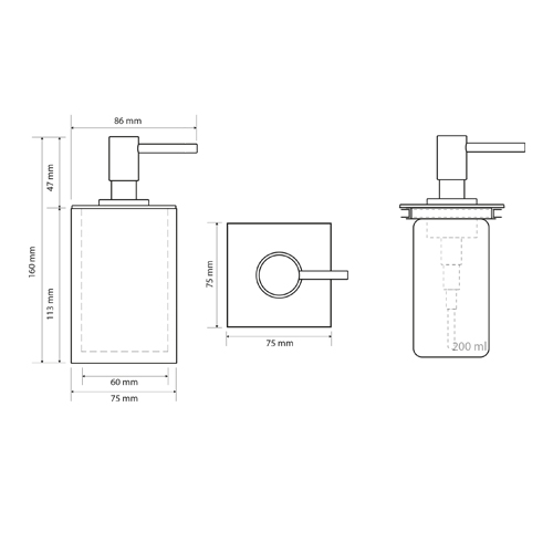 Dávkovač tekutého mýdla na postavení, bílý, GAMMA