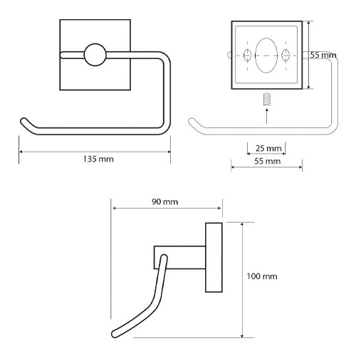 Držák toaletního papíru bez krytu, BETA