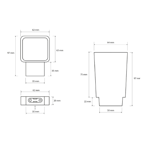 Držák kartáčků sklo, NERO
