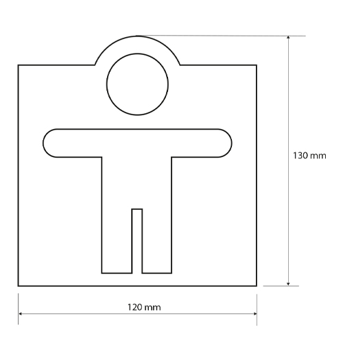 Ikona WC pánské, nerez lesk