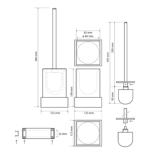 WC štětka s konzolí na zeď, GAMMA