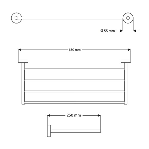 Polička na ručníky, nerez, povrch lesklý
(SLZD 35)